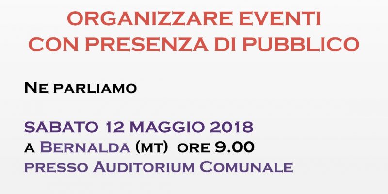 Corso di Formazione UNPLI Basilicata “Come Progettare e Organizzare Eventi in Sicurezza”