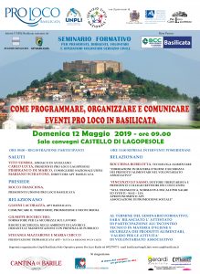 Scopri di più sull'articolo SEMINARIO FORMATIVO – Come programmare, organizzare e comunicare eventi Pro Loco in Basilicata