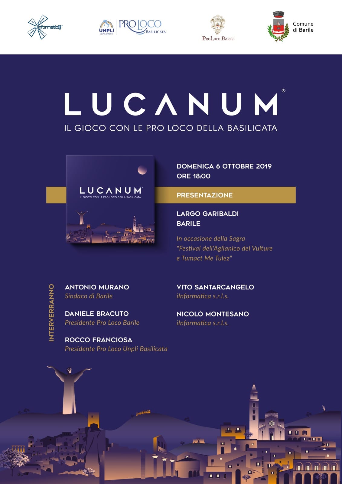 Al momento stai visualizzando A Barile arriva LUCANUM – Il gioco con le Pro Loco della Basilicata