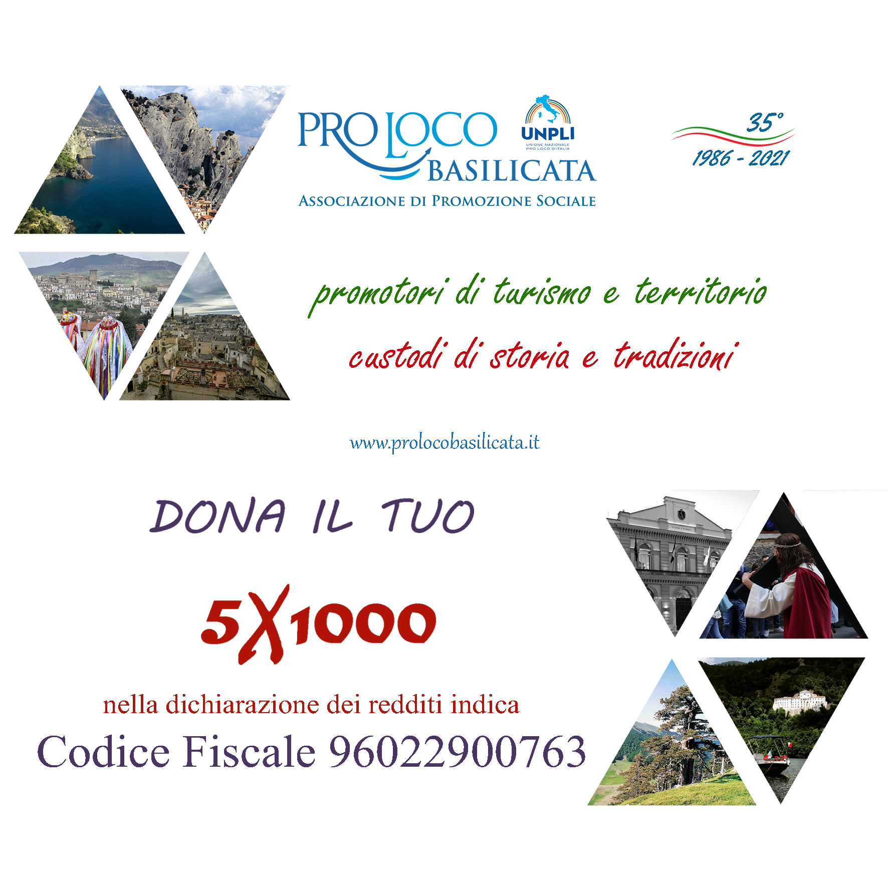 Al momento stai visualizzando Dona il 5×1000 al Comitato regionale PRO LOCO UNPLI BASILICATA – Aiutaci a promuovere il Patrimonio Culturale Lucano
