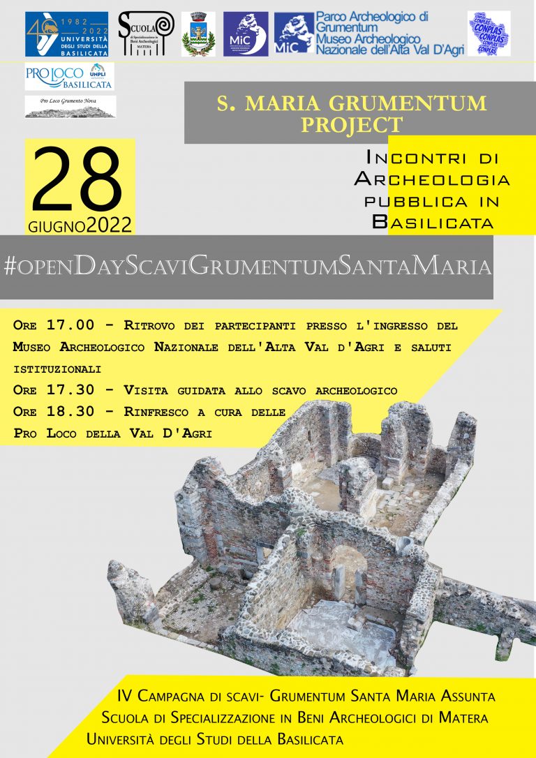 Open Day Scavi Grumentum – Chiesa di Santa Maria Assunta, Martedì 28 Giugno 2022 a Grumento Nova