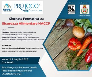 Scopri di più sull'articolo Giornata Formativa UNPLI Basilicata “Sicurezza Alimentare HACCP”