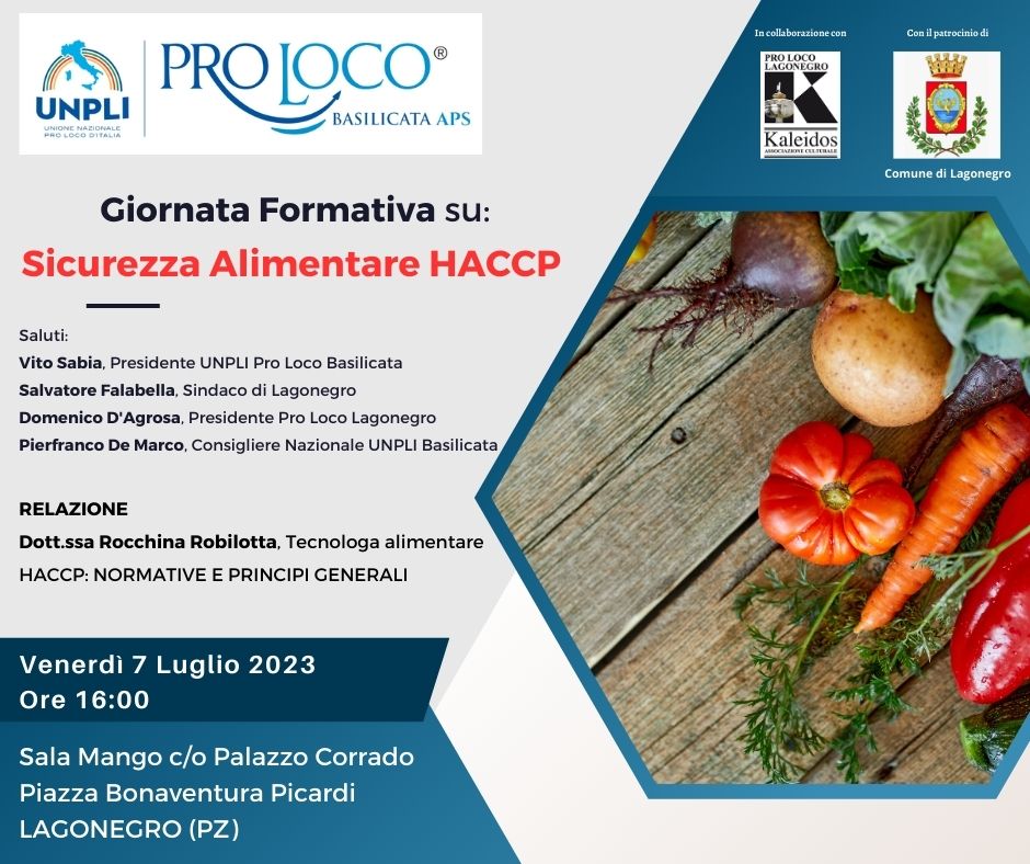Al momento stai visualizzando Giornata Formativa UNPLI Basilicata “Sicurezza Alimentare HACCP”